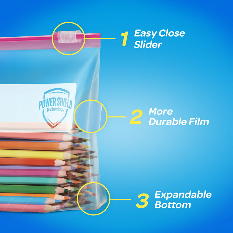 Ziploc® Brand Quart Slider Storage Bags with Power Shield