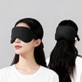 thumbnail image 5 of Naittoop Black Adjustable and Removable Travel Neck Pillow with Eye Mask – 9in Cotton Sleeping Pillow with Hook Storage Portable for Airplane Plane Travel Accessories, 5 of 6
