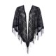 thumbnail image 1 of Chales y envolturas INSPIRAR CHIC para vestidos de noche, bufandas triangulares de encaje con flecos para bodas y fiestas formales 70.9"x27.6" negras, 1 of 5