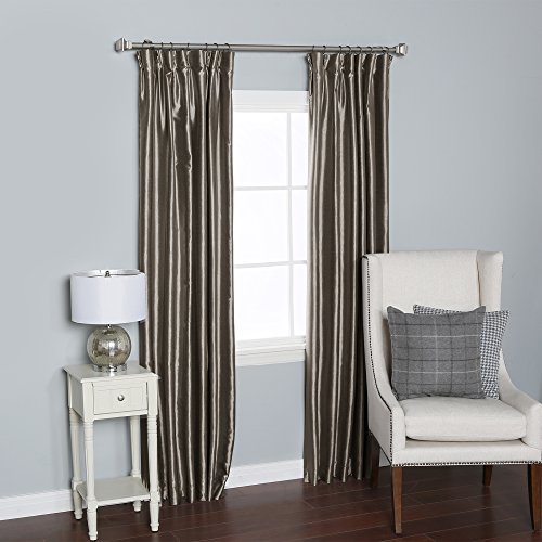 Quality Home Closeout Faux Silk Pinch Pleat Blackout Curtains - Dark