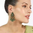 thumbnail image 3 of Boho Chandellier Jhumka Statement Dangle Earrings for Women Vintage Large Flower Ball Bead Tassel Drop Dangling Earring Indian Bollywood Jewelry Holiday Festival Christmas, 3 of 10