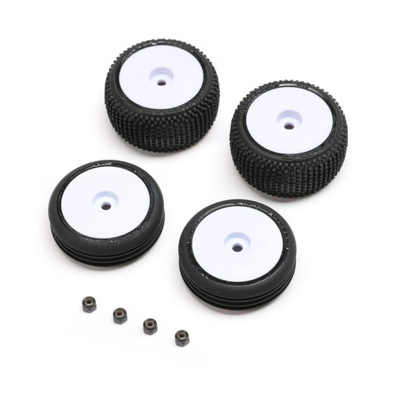 Losi Tires Wheels White Mounted Micro-B LOS-1763