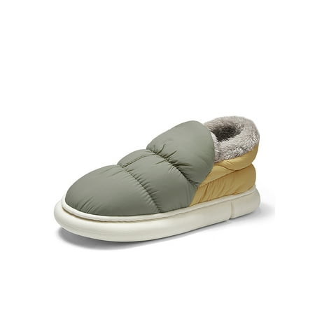 

Difumos Adults & Kids Snow Boots Round Toe Ankle Boot Slip On Warm Shoe Driving Lightweight Slipper Bootie Breathable Plush Lining Winter Shoes Green 8