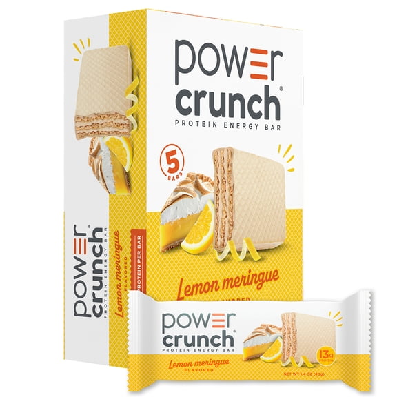 Power Crunch Lemon Meringue Bars 7oz, 5 Count Carton