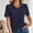 Navy, variant on YHAJDS Womens Tops Womens T Shirts Short Sleeve Striped Lapel Polo Collar Button Down Casual Tee