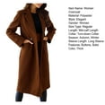 thumbnail image 7 of comerut Women Winter Overcoat Elegant Double-breasted Solid Color Long Sleeve Loose Warm Mid-calf Length Turn-down Collar Lady Winter Coat Female Clothes, 7 of 7