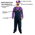 thumbnail image 3 of Disfraz Waluigi Plomero Morado FX Costumes para Adulto Hombre Talla Chica, 3 of 6