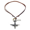 thumbnail image 4 of Collar con colgante de avión Fernando Collar de Imitación de Cuero, 4 of 8