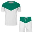 thumbnail image 2 of Akiihool Men's Matching Set Summer Beach 2 Piece Outfits Shirts and Shorts (Green,L), 2 of 5