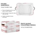 thumbnail image 3 of Christmas Pink Bows and Pink Snowflakes Square Storage Bins with Handles Collapsible Containing Box 1 Pack, 3 of 9