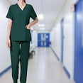 thumbnail image 4 of Uniform Scrubs Set Traje de manga corta lavable a máquina con escote en enfermería Otro Zulema Blusa y pantalones médicos, 4 of 7