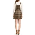 thumbnail image 3 of Allegra K Women's Plaid Button Decor A-Line Pinafore Overall Dress, 3 of 6