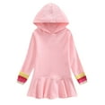thumbnail image 4 of SBYOJLPB Children's Summer Dress Solid Color Long Sleeved Dress Fashion Casual Dress Girls' Hooded Dress, 4 of 7