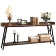 thumbnail image 2 of 70.87 inch Extra Long Console Table Behind Couch, Rustic Industrial Sofa Table for Living Room, Narrow Entryway Hallway Long Bar Table, Brown+Black, 2 of 10