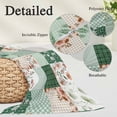 thumbnail image 2 of Boho Spring Floral Pillow Covers, Linen Long Throw Pillow Case, Retro Flowers Plants Patchwork Grid Green Holiday Pillow Protector Decorative Cushion Cover for Living Room/Bedroom 20" x 36", 2 of 8