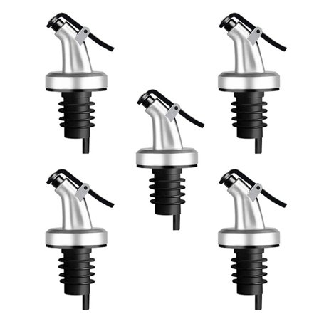 Oil Spouts, Vinegar Dispensing Bottle Spouts, Leak-Proof Bottle Spouts, Olive Oil, Salad, Wine, 5-Pack