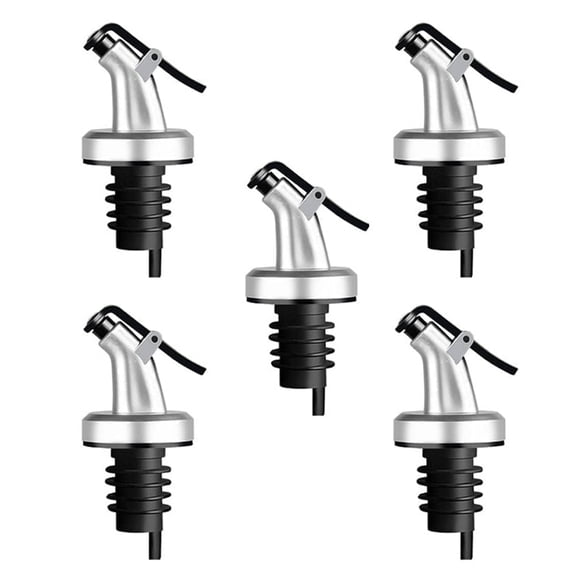 Oil Spouts, Vinegar Dispensing Bottle Spouts, Leak-Proof Bottle Spouts, Olive Oil, Salad, Wine, 5-Pack