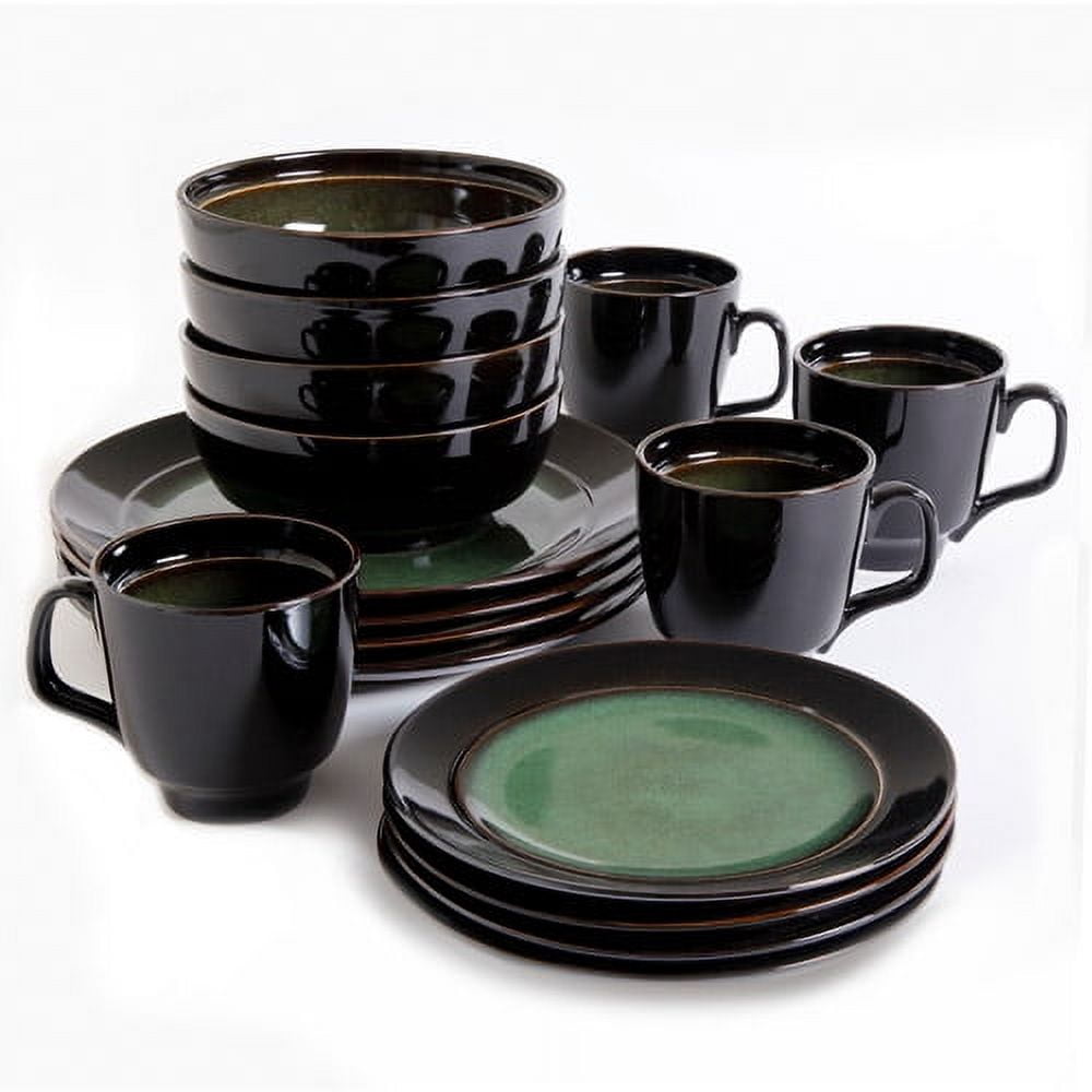 Gibson Studio Villa Mosa 16-Piece Dinnerware Set, Green