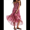 thumbnail image 1 of Vestido Tubo de Verano para Mujer, Liso, Sin Tirantes, con Hombros Descubiertos y Volantes. Rojo S, 1 of 7