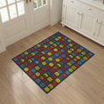 thumbnail image 3 of ODIKA 3'x5' Washable Throw Rug Stain Resistant, Low Profile, Non-Slip Gamer Dice Nostalgic Cube Symbols Interlocking Geometric for Entryway, Kitchen, Mudroom, 3 of 7