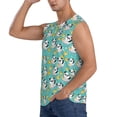 thumbnail image 3 of Lsque Panda Bathing In The Bath Print Men's Cotton Blend Sleeveless Muscle Shirts (S-3XL)- Moisture Wicking, Odor Protection, UPF 30+,XX-Large, 3 of 8