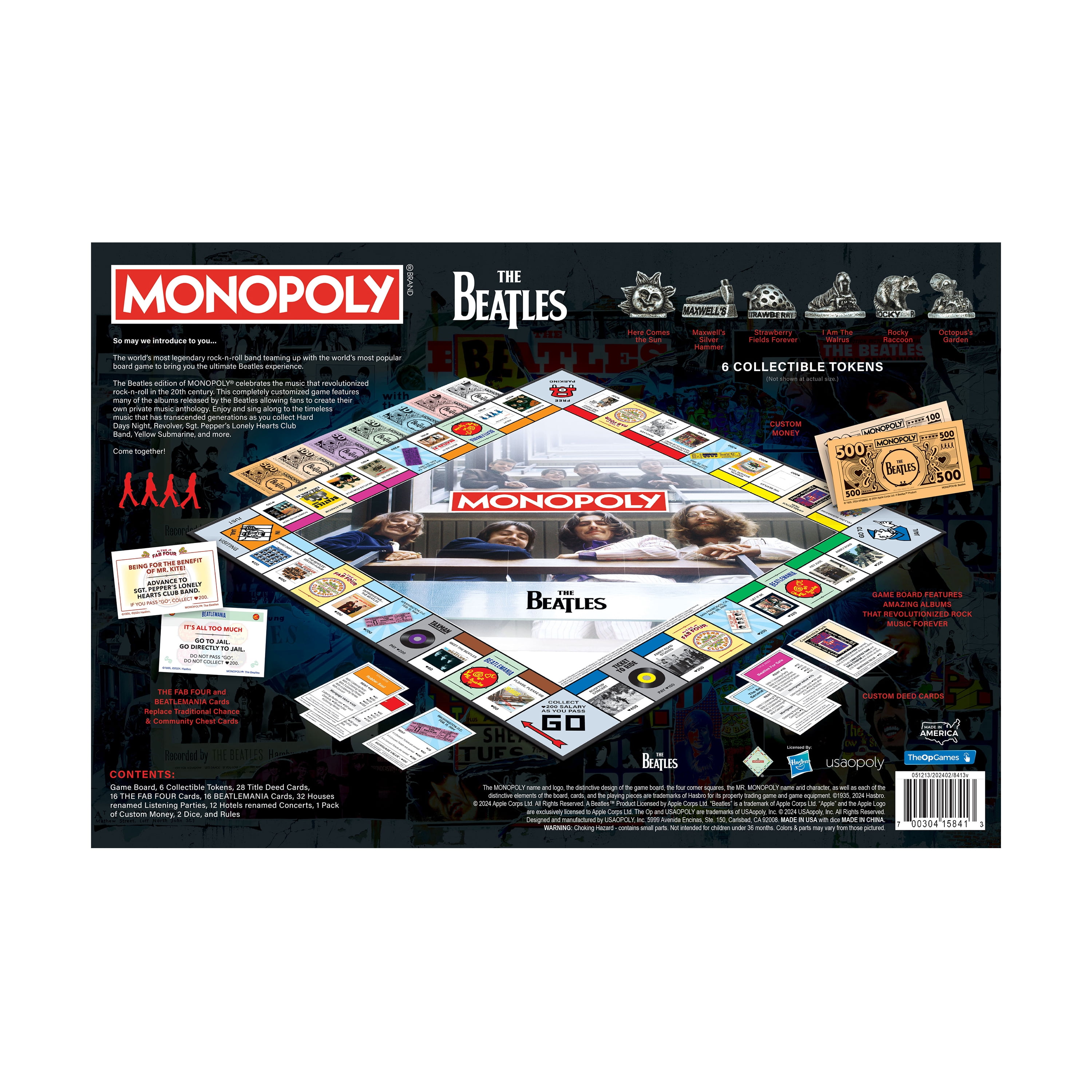 MONOPOLY: The Beatles - Collectible Licensed Edition, Strategy Board Game, Based On The Iconic Rock Band's Discography, Family Ages 8+, 2-6 Players