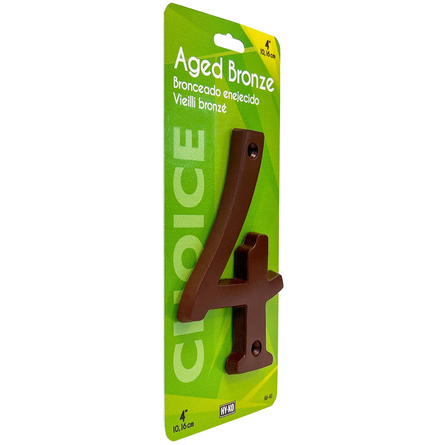 HY-KO 4" Aged Bronze Metal House Number 4