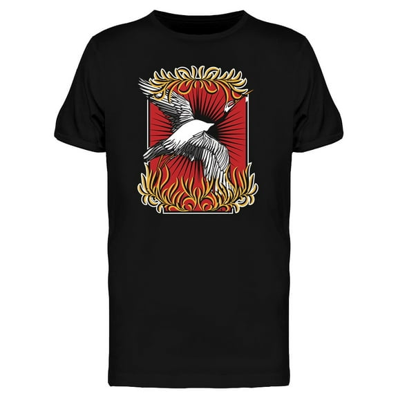 Flying Crane T-Shirt Men -Image by Shutterstock, Male Medium