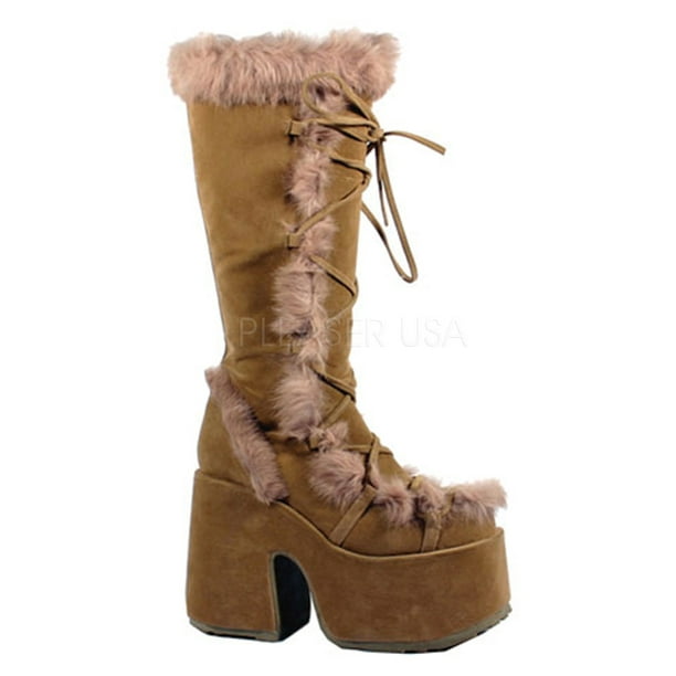 camel suede knee high boots