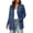 Blue, variant on Women's Shawl Collar Open Front Knit Cardigan Jacket, Rib Cuff Relaxed Mid-Length Layering Coat with Pockets