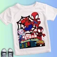 thumbnail image 4 of Camiseta de algodón blanca para niños de verano de 2, 3, 4, 5, 6, 7, 8 y 9 años con el Hombre Araña y sus amigos para cumpleaños, ropa para bebés y niños pequeños, 4 of 5