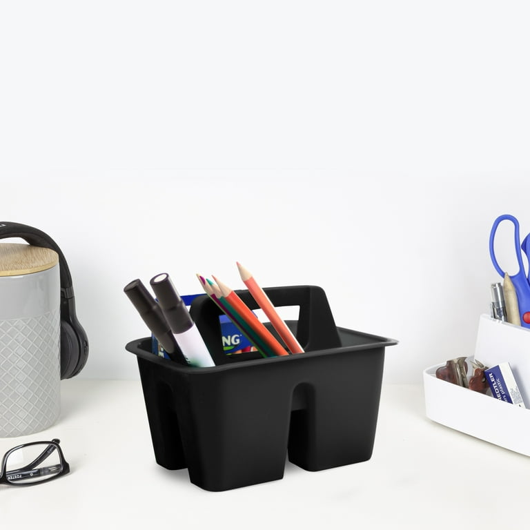 Pen+Gear Mini Plastic Caddy, Desktop Craft and Hobby Organizer, Black,  12-Pack