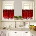 thumbnail image 2 of Red Christmas Snowflakes Curtain Set, Merry Xmas Holiday Window Valances and Tier Set for Living Room Kitchen Home Décor 54''x18'' & 27''x24''x2, 3 Panels, 2 of 5