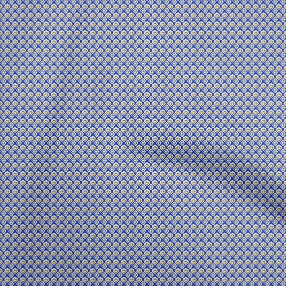 oneOone Rayon Blue Fabric Asian Ikat Craft Projects Decor Fabric Printed By The Yard 56 Inch Wide