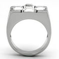 thumbnail image 3 of Luxe Jewelry Designs Men's Stainless Steel Cross Ring with Clear Crystals - Size 8 (Pack of 2), 3 of 4