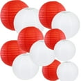 thumbnail image 1 of 12Pcs Round Paper Lanterns Assorted Sizes (6" 8" 10" ) for Home Decor, Restaurant, Church, Wedding, Birthday Party Decorations, Hanging Paper Lantern Lamps, 1 of 8