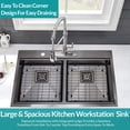 thumbnail image 3 of Strictly Sinks 33 inch Topmount Kitchen Workstation Sink Gunmetal Black 5050 Double Bowl 16 Gauge, 3 of 8