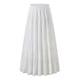 thumbnail image 4 of Falda larga fluida de gasa blanca para mujer: falda boho de verano con cintura elástica y pliegues en línea A, tejido de poliéster, tallas S-XXL, 4 of 4