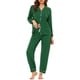 thumbnail image 1 of INSPIRAR CHIC Pijamas de Mujer Modal de Botón con Mangas Largas y Pantalones Conjunto de Ropa de Casa XL Verde, 1 of 5