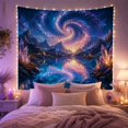 thumbnail image 2 of Spiral Galaxy Over Snow-Capped Peaks Mystical Celestial for Space Enthusiasts, Ethereal Cosmic Wall Art Housewarming Gift Tapestry Wall Hanging for Living Room and Bedroom, 2 of 7