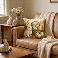 thumbnail image 7 of Pillow Covers 18x18, Easter Decorations Throw Pillow Covers with Bunny Pattern, Spring Decor for Home Bedroom Couch Cushion Cover, 7 of 7