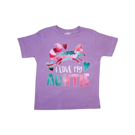 

Inktastic I Love My Auntie Pink and Blue Fox with Hearts Gift Toddler Boy or Toddler Girl T-Shirt