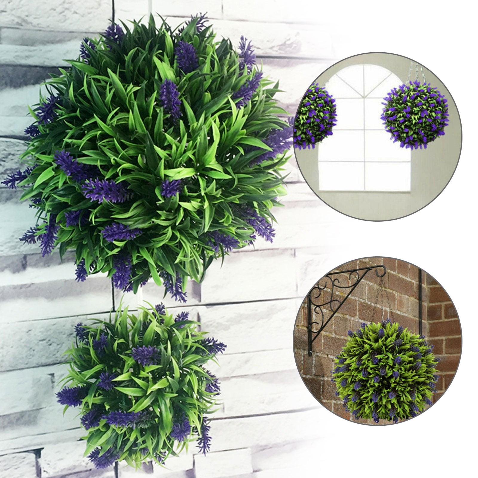 Topiary Balls Artificial Lavender Flower Hanging Basket Fake Plant Home/Decor 