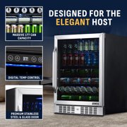 Newair 177 Can Beverage Refrigerator, Built In Mini Fridge in Stainless Steel