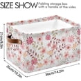 thumbnail image 4 of Coolnut Valentine's Day Flowers Storage Basket with Handles Collapsible Storage Bins Canvas Fabric Storage Organizer for Shelves Closet Bedroom Living Room 2Pack Decor Gifts, 4 of 7