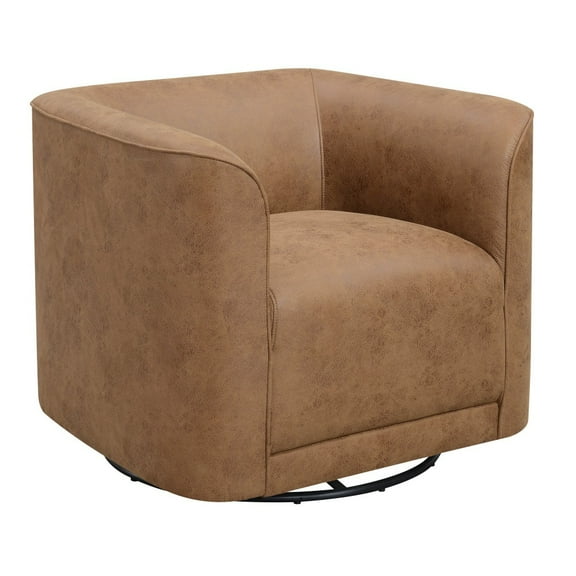 33" Swivel Barrel Chair, Modern Upholstered Lounge Chair, 360 Degree Swivel Club Chair, Accent Sofa Chair, Leisure Arm Chair for Living Room