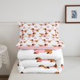 thumbnail image 5 of Homewish Kawaii Pet Dachshund Full Size Comforter Sets,Lovely Bow Cherry Bedding Comforter Set,White,Pink Reversible,3-Piece,1 Comforter and 2 Pillowcases, 5 of 7