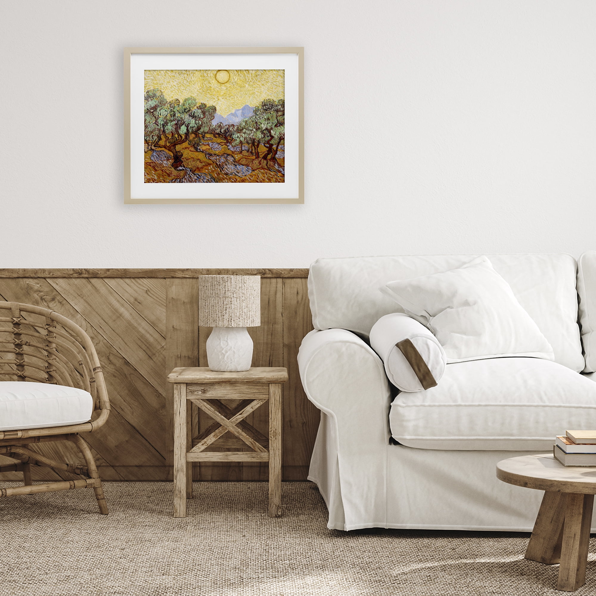 Stupell Industries Olive Trees Van Gogh Birch Framed Print Under Glass, design by Vincent Van Gogh