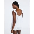 thumbnail image 4 of Joyspun Women's Seersucker Sleep Cami and Shorts Set with Ruffle, 2-Piece, Sizes XS-3X, 4 of 5