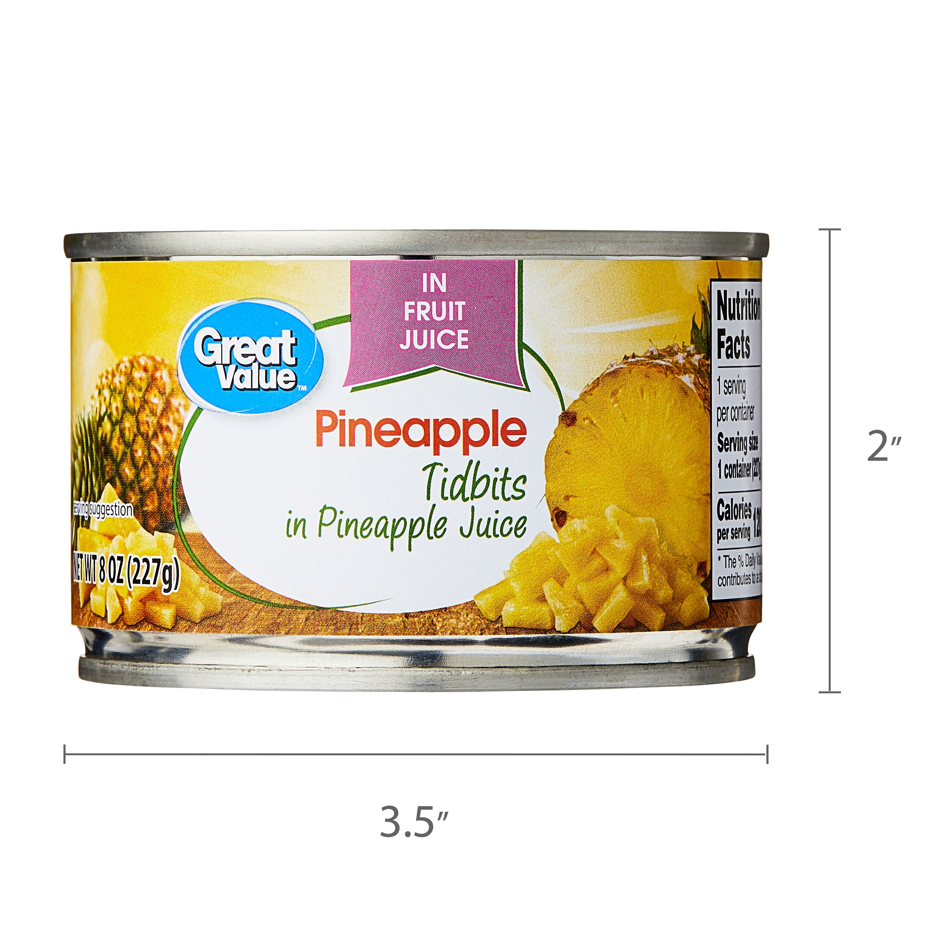 Great Value Canned Pineapple Tidbits 8 oz for fruit salads